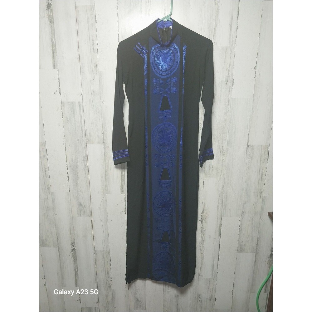 100% Silk Ao Dai Dress And Pants Size Medium Blue Black